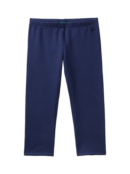 Benetton Kids' Regular Fit Brushed Leggings, Night Blue