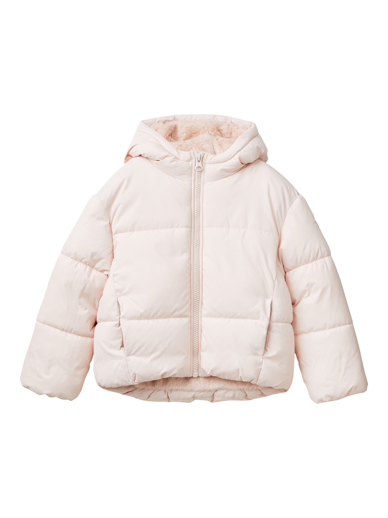 Benetton Kids' Puffer Jacket, Pastel Pink