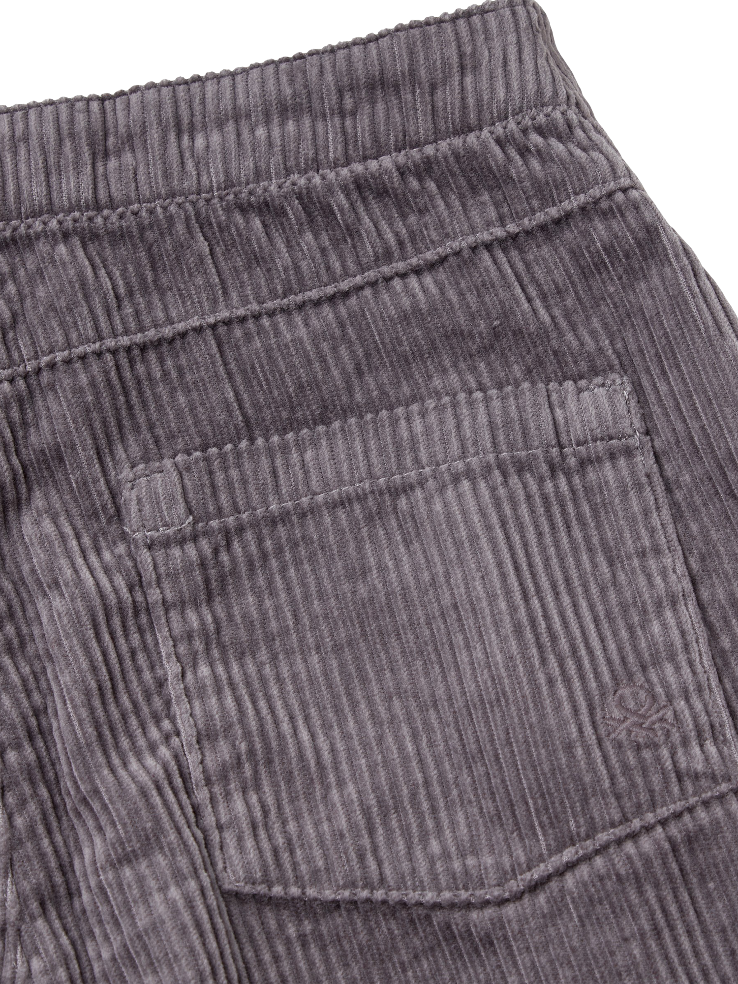 Product image 3 of 3, which shows Benetton Kids' Corduroy Wide Leg Trousers, Grey, 11-12 years