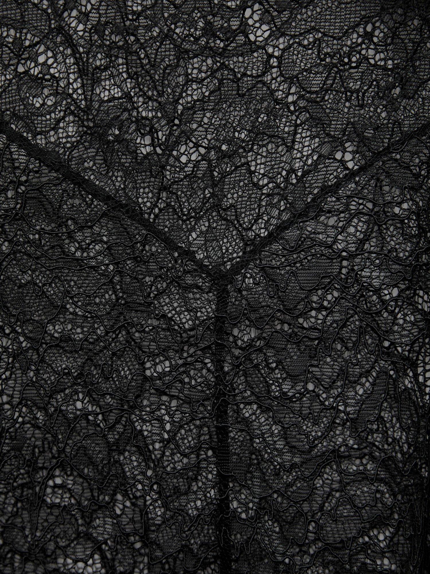 Product image 5 of 7, which shows Mango Jade Lace Sheer Midi Dress, Black, 10