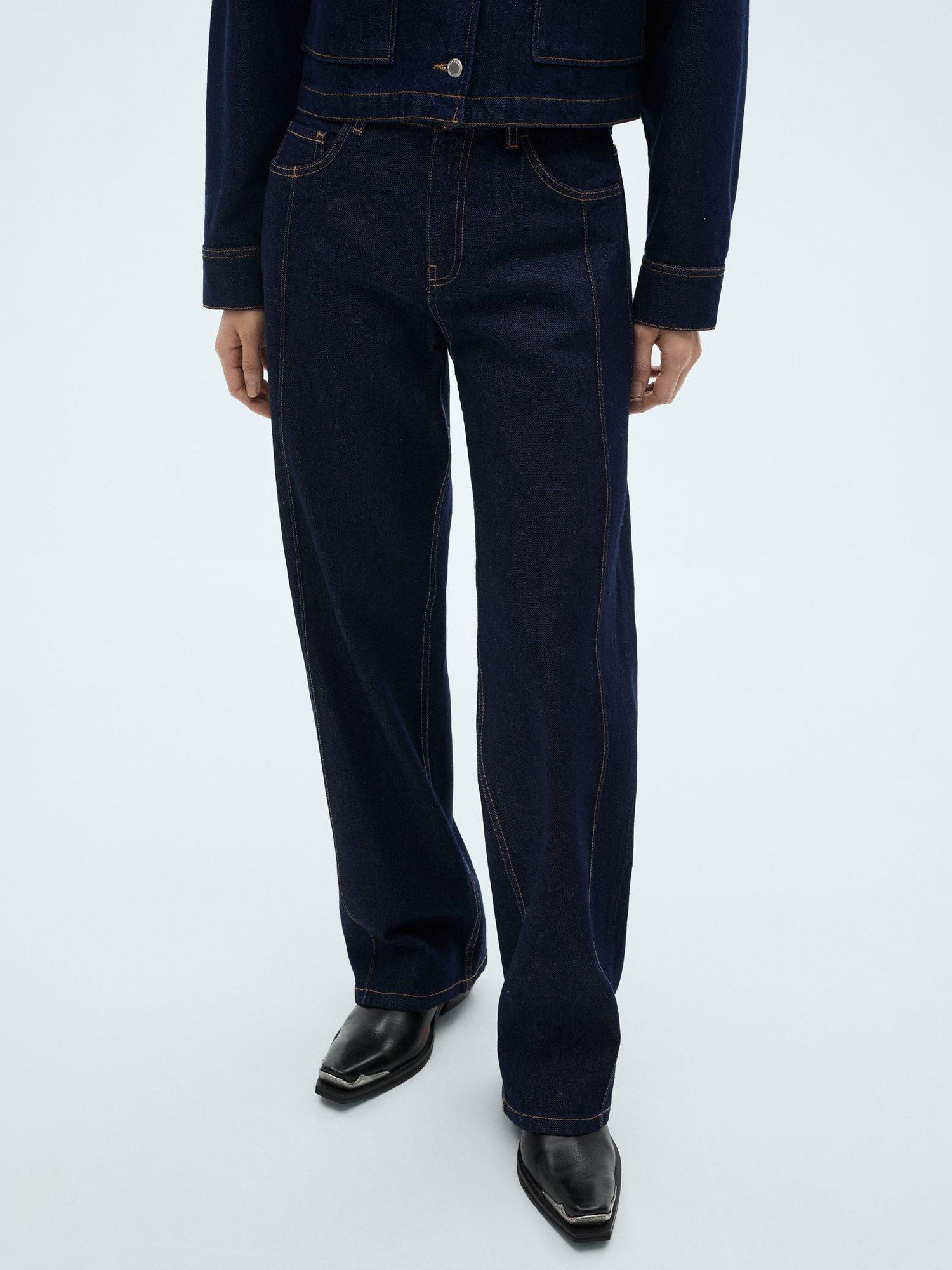 Mango Pauli Straight Leg Jeans, Open Blue