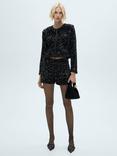 Mango Turner Sequin Fitted Shorts, Black