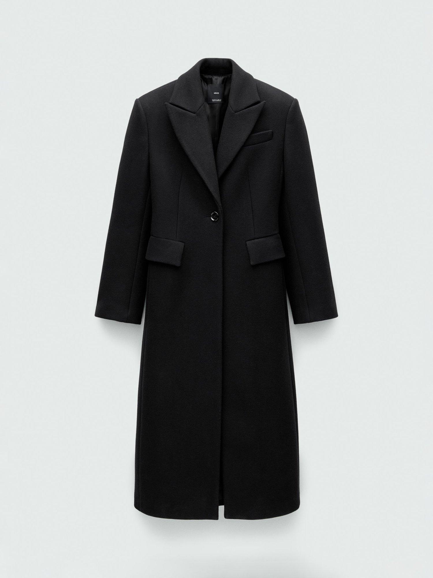 Product image 3 of 7, which shows Mango Blush Wool Rich Coat, Black, S