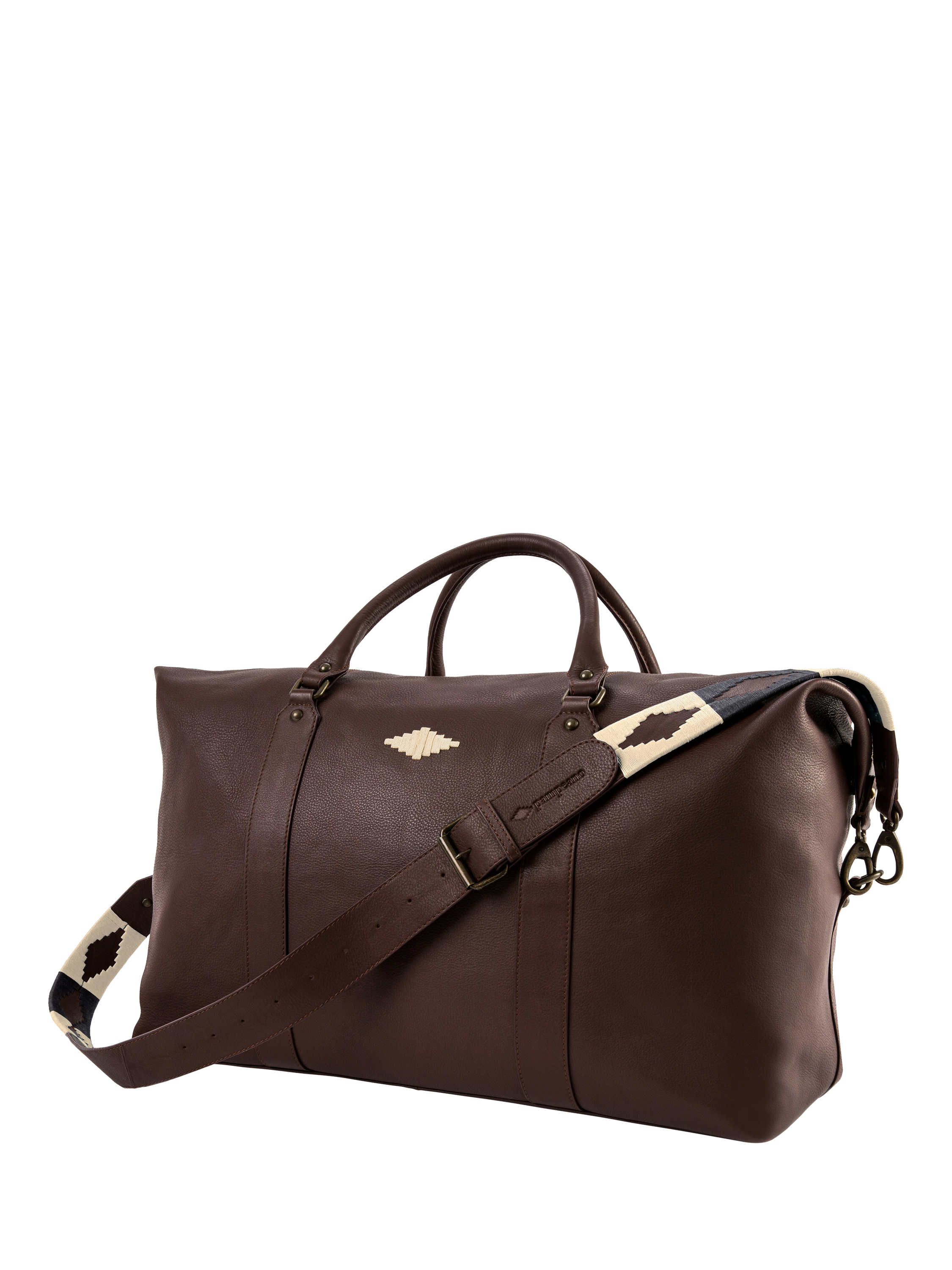 Product image 1 of 3, which shows Pampeano Caballero Leather Bag, Brown/Cream, One Size