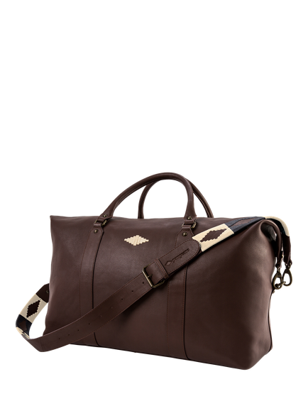 Pampeano Caballero Leather Bag, Brown/Cream