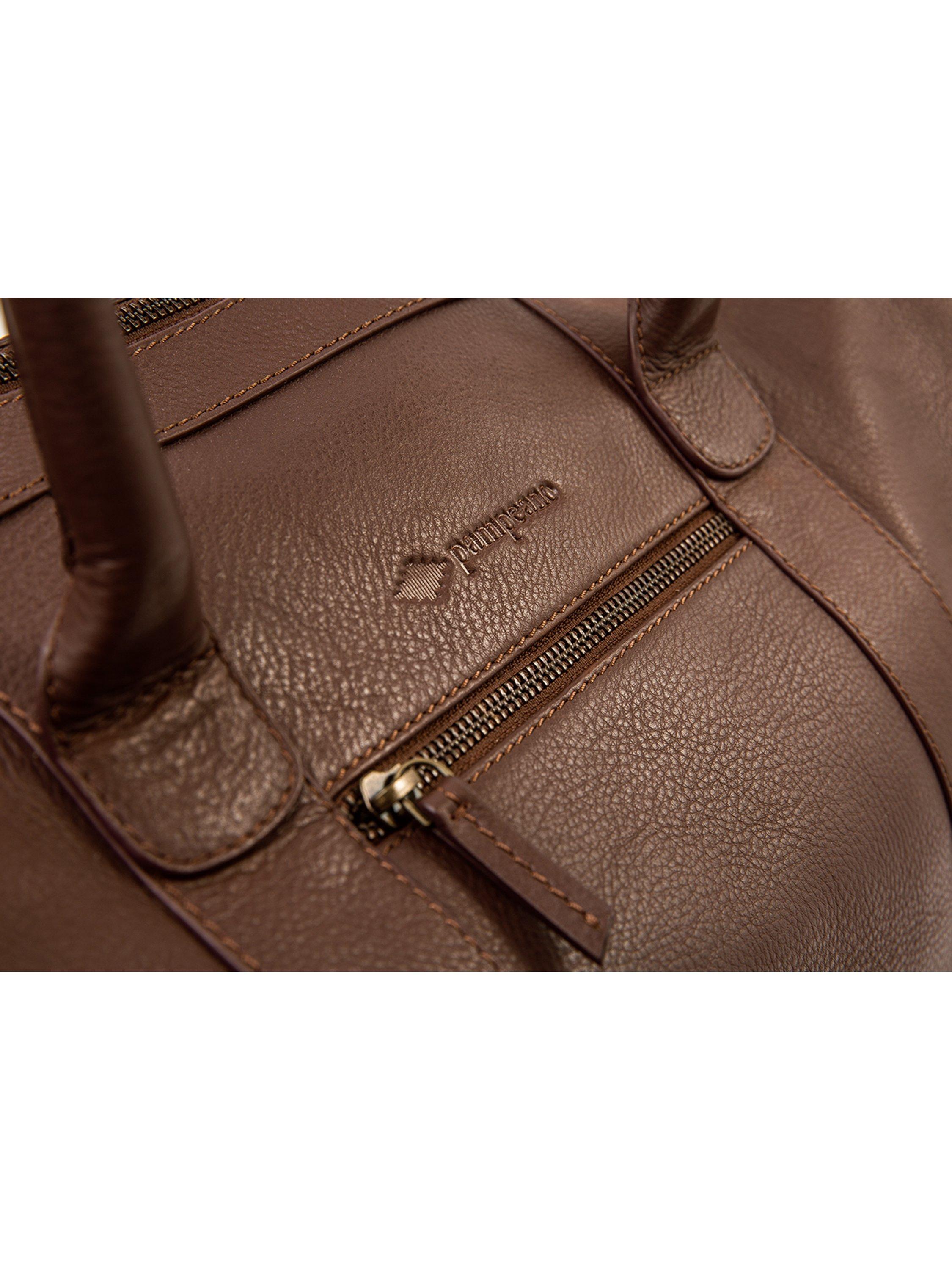 Product image 3 of 3, which shows Pampeano Caballero Leather Bag, Brown/Cream, One Size