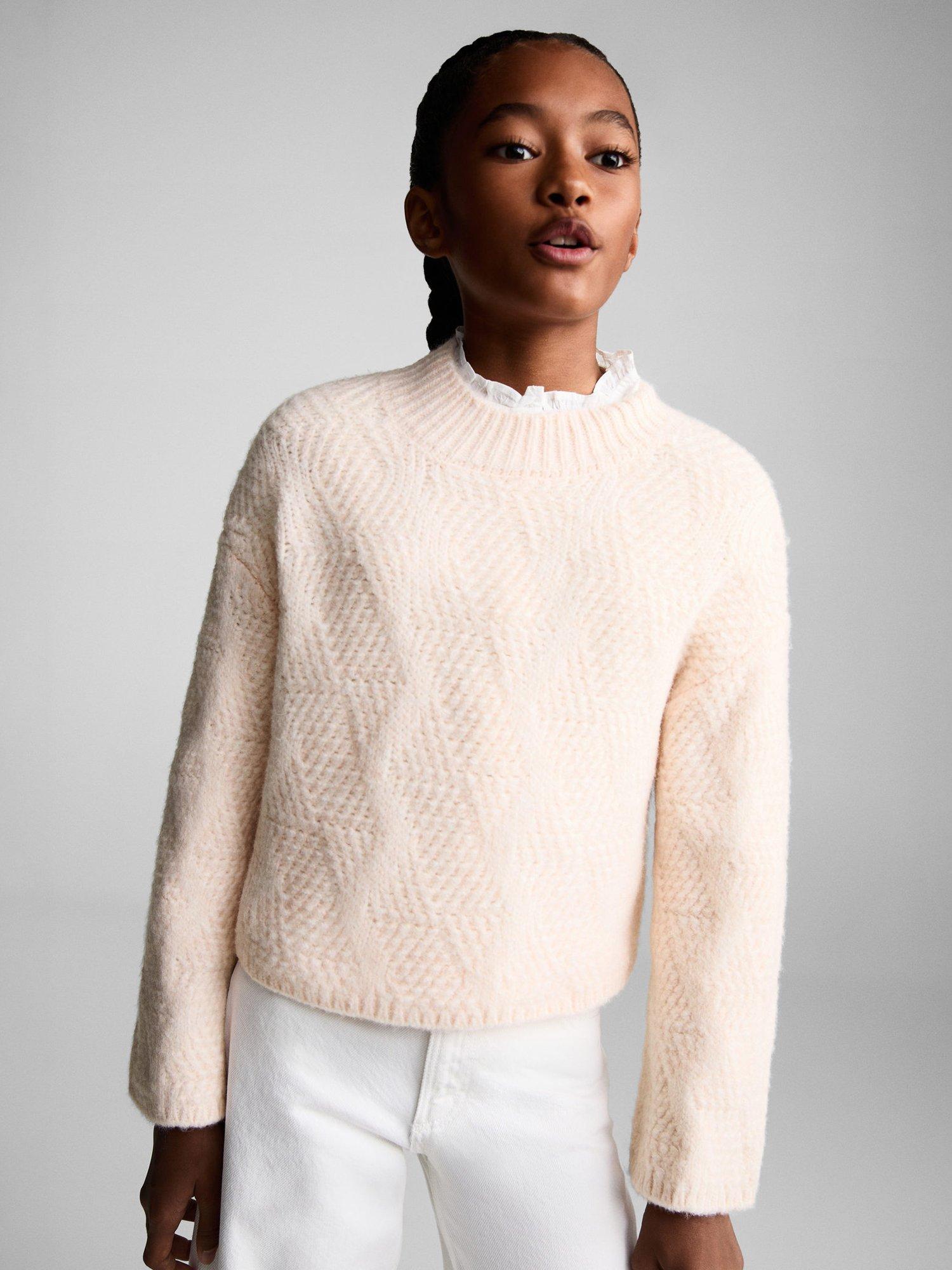 Mango Kids' Ember Jumper, Pastel Pink
