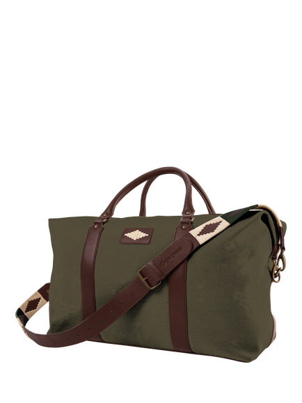Pampeano Caballero Leather & Canvas Bag, Green/Cream