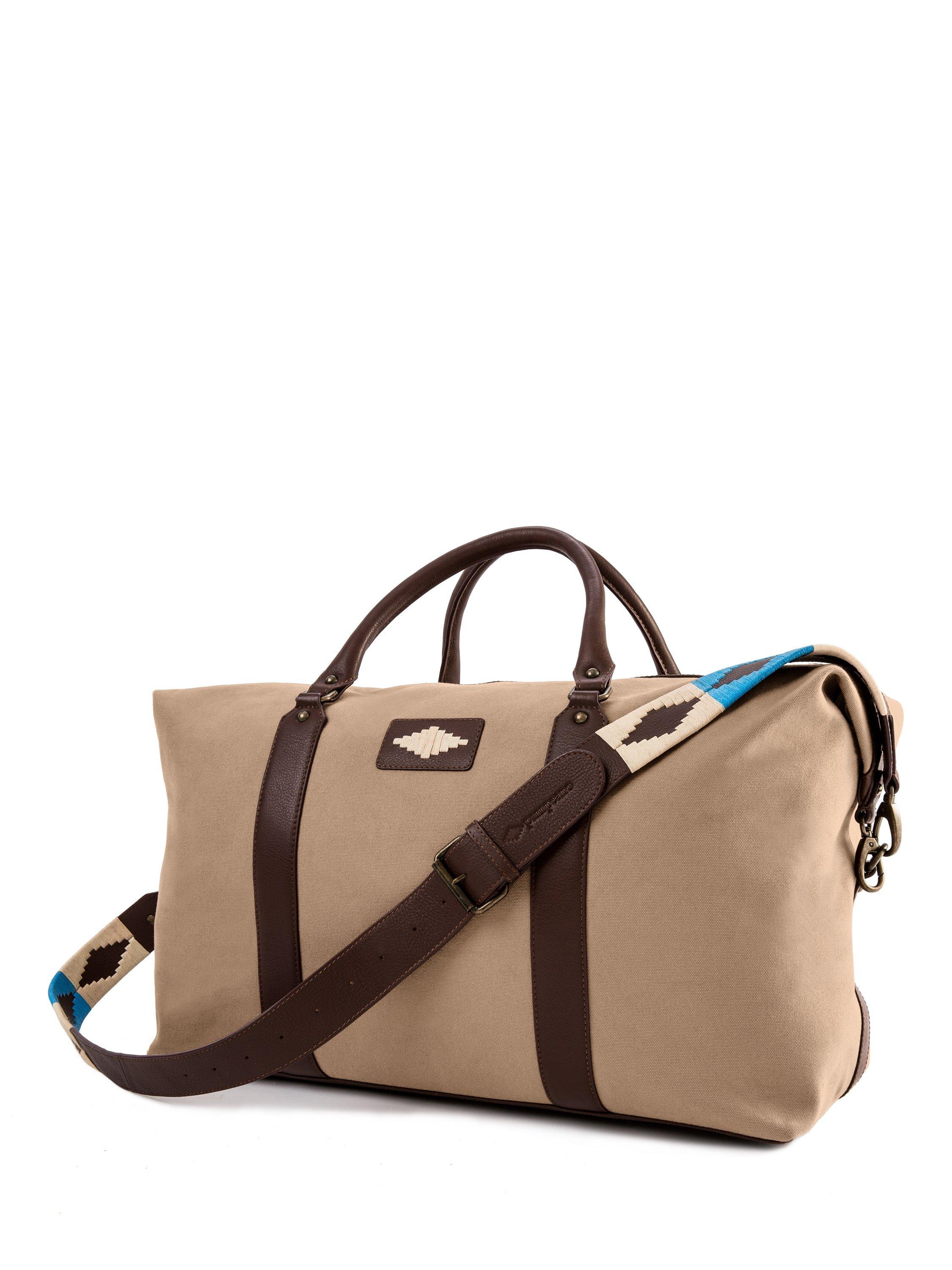 Product image 1 of 3, which shows Pampeano Caballero Leather & Canvas Bag, Sand/Cream, One Size