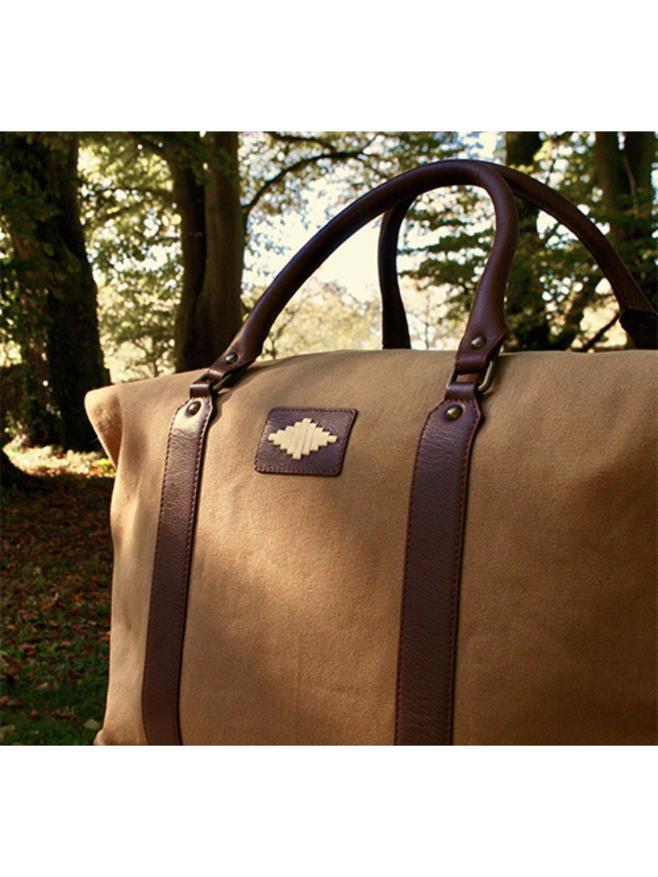 Product image 3 of 3, which shows Pampeano Caballero Leather & Canvas Bag, Sand/Cream, One Size
