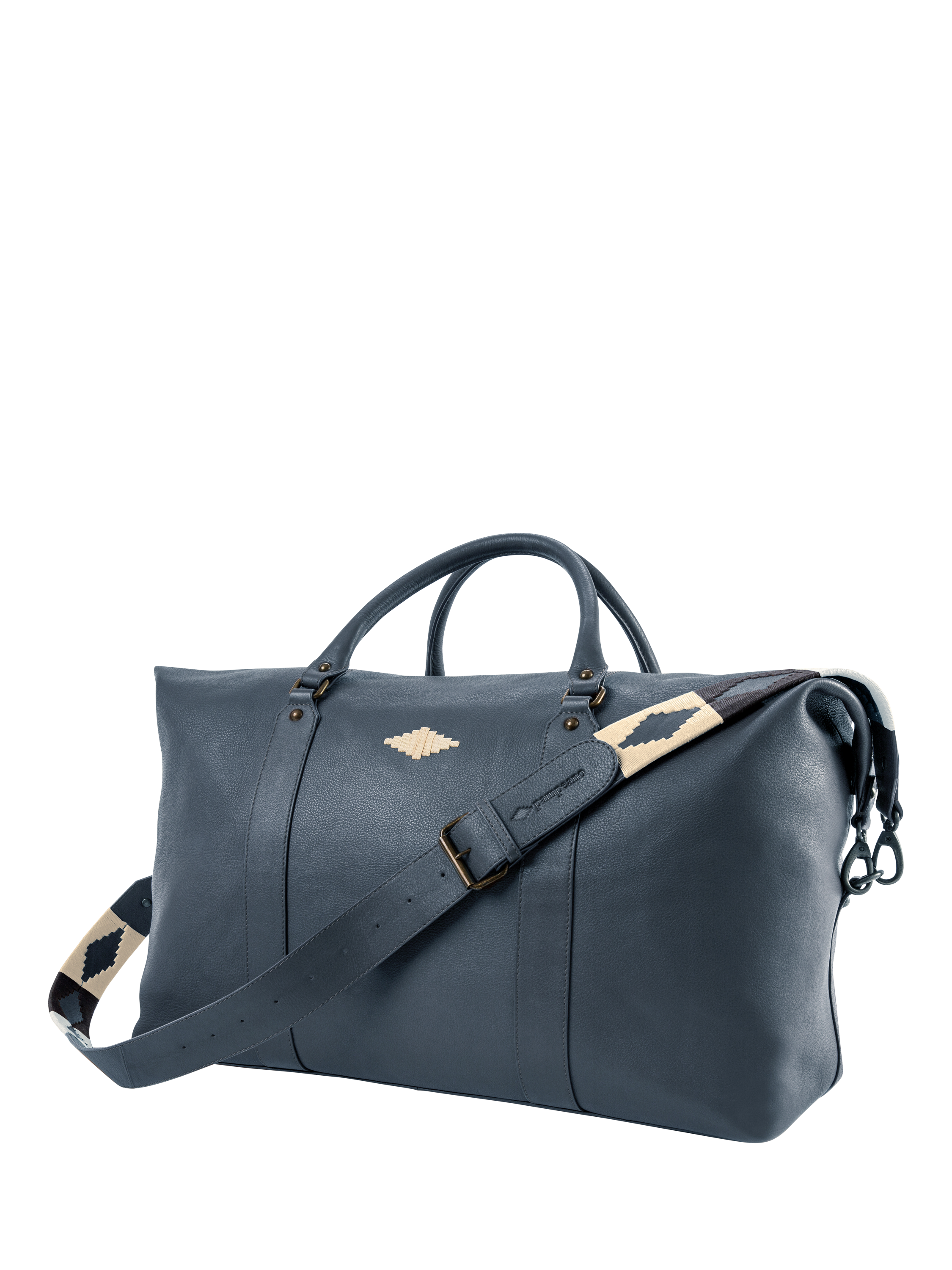 Product image 1 of 2, which shows Pampeano Caballero Leather Bag, Navy/Cream, One Size