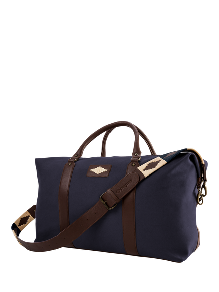 Pampeano Caballero Leather & Canvas Bag, Navy/Cream