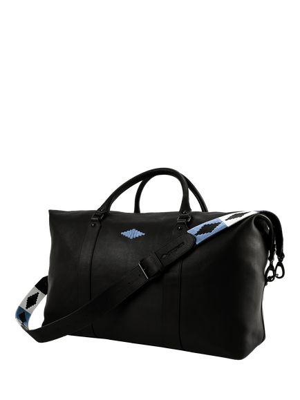 Pampeano Caballero Leather Bag, Black/Blue