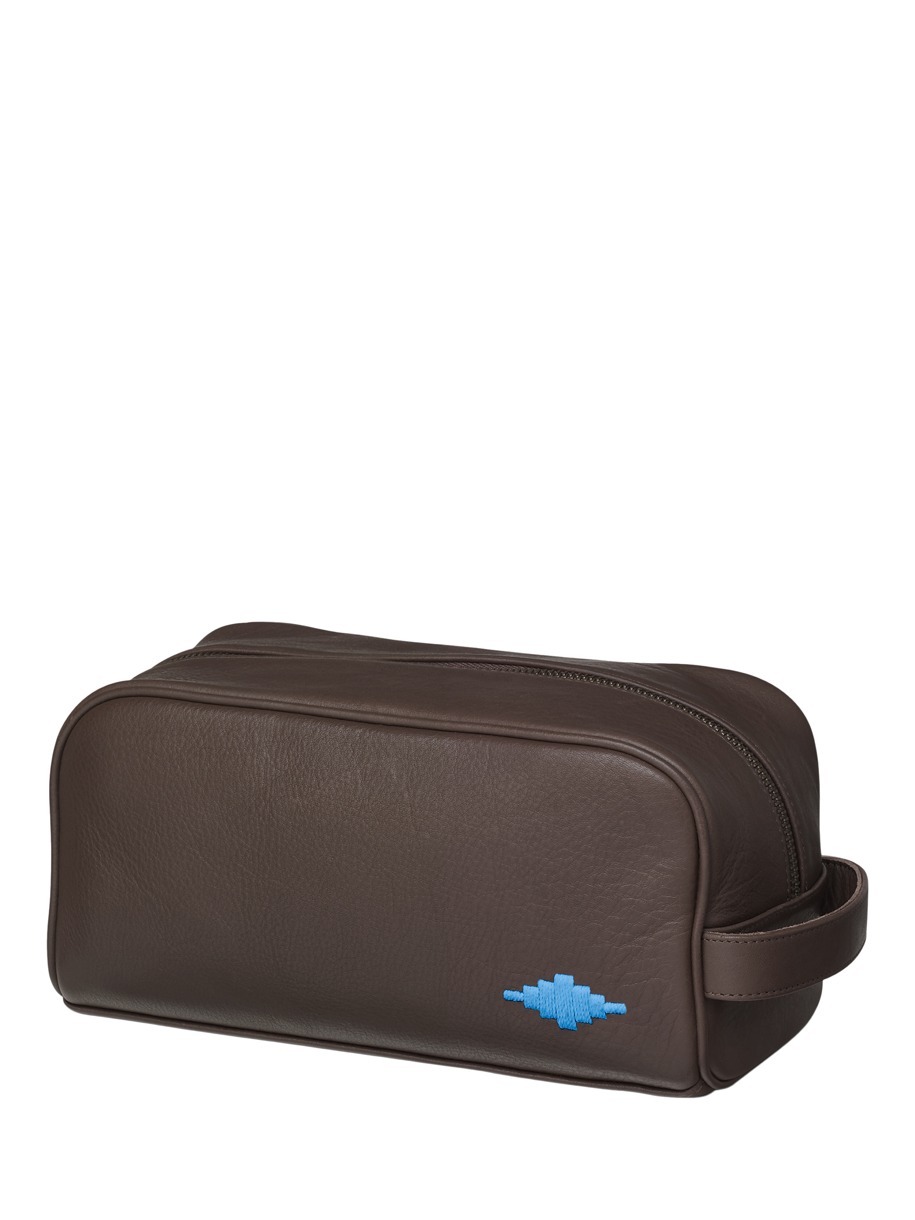 Product image 1 of 1, which shows Pampeano Hombre Leather Wash Bag, Brown/Blue, One Size