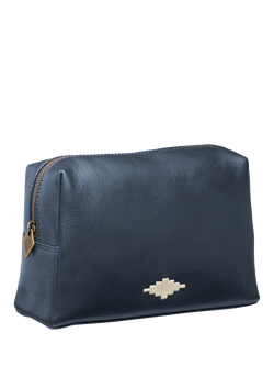 Pampeano Afeite Leather Wash Bag, Navy