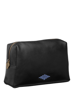 Pampeano Afeite Leather Wash Bag, Black