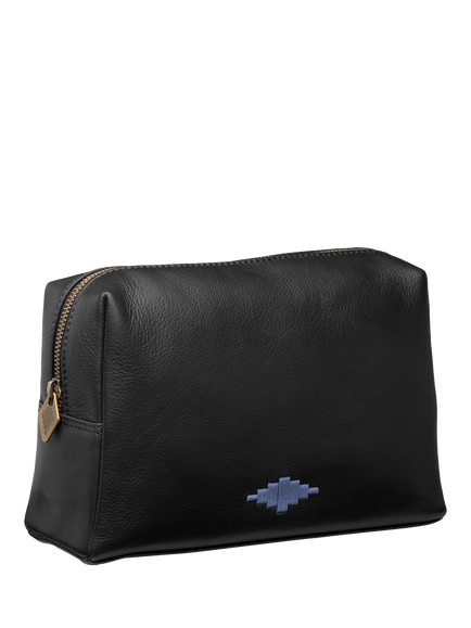 Pampeano Afeite Leather Wash Bag, Black