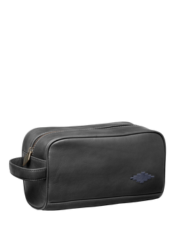 Pampeano Hombre Leather Wash Bag, Black