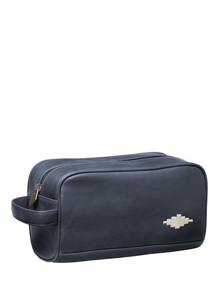 Pampeano Hombre Leather Wash Bag, Navy