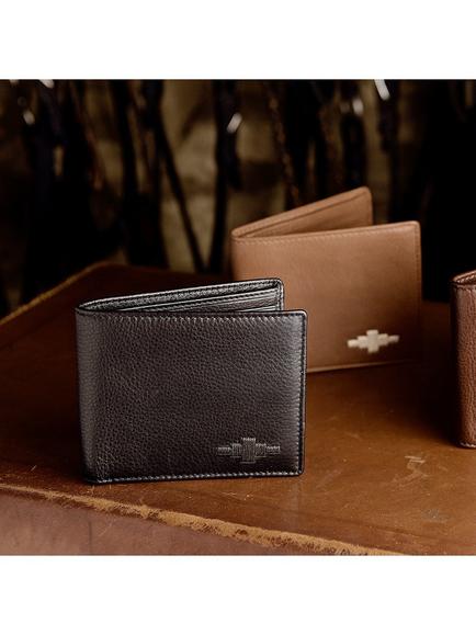 Pampeano Dinero Leather Card Wallet - view 2, Black/Grey
