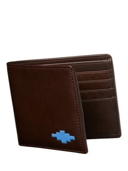 Pampeano Dinero Leather Card Wallet, Brown/Blue