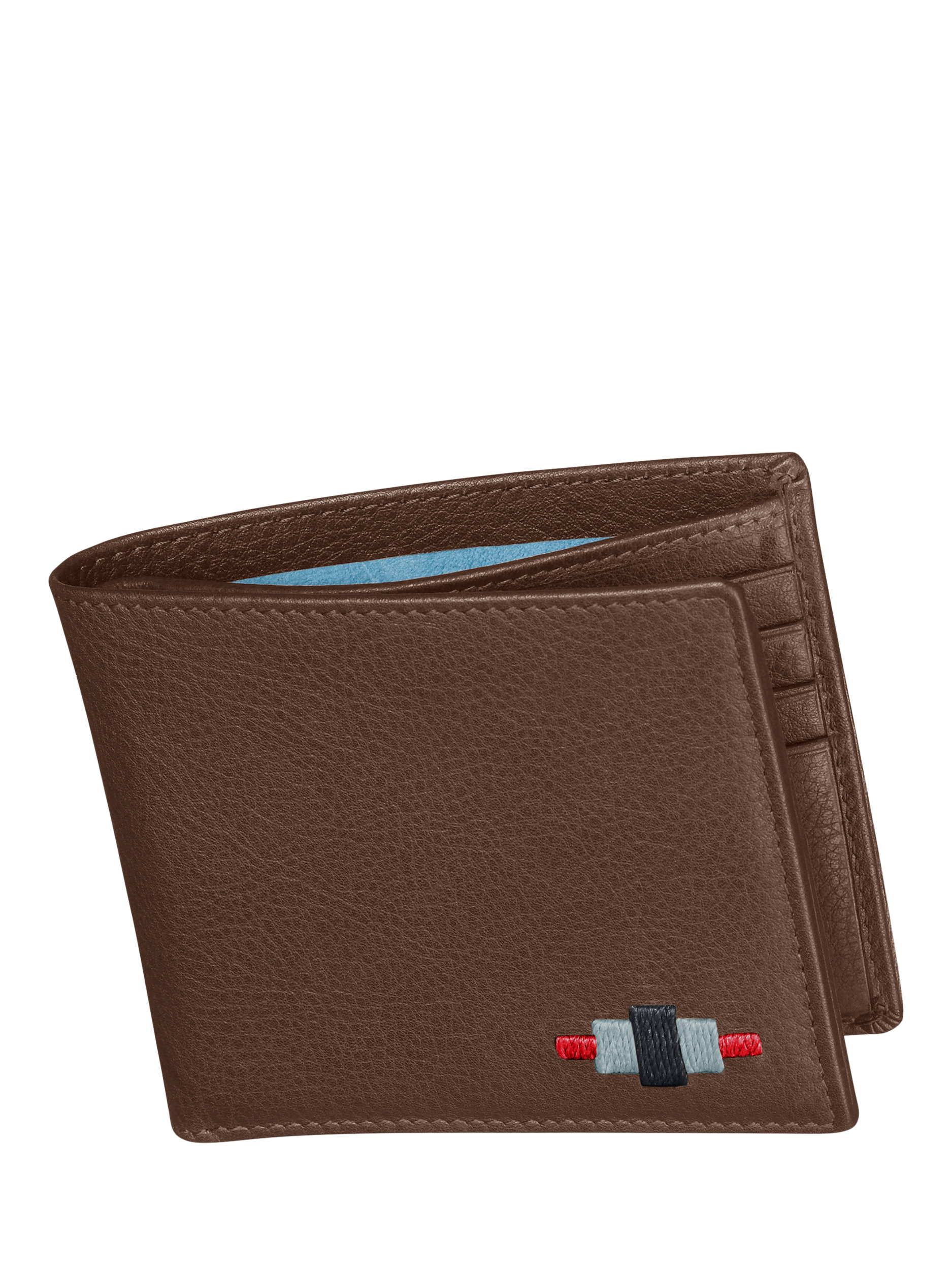 Product image 1 of 2, which shows Pampeano Dinero Leather Card Wallet, Brown/Red/Grey, One Size