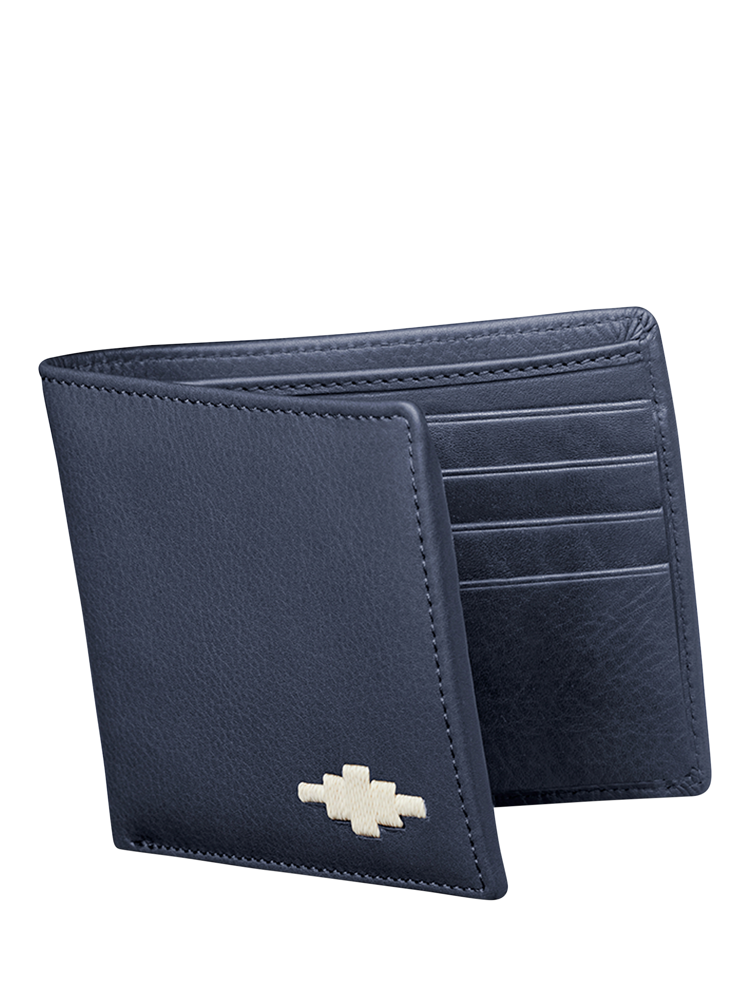 Product image 1 of 3, which shows Pampeano Dinero Leather Card Wallet, Navy/Cream, One Size