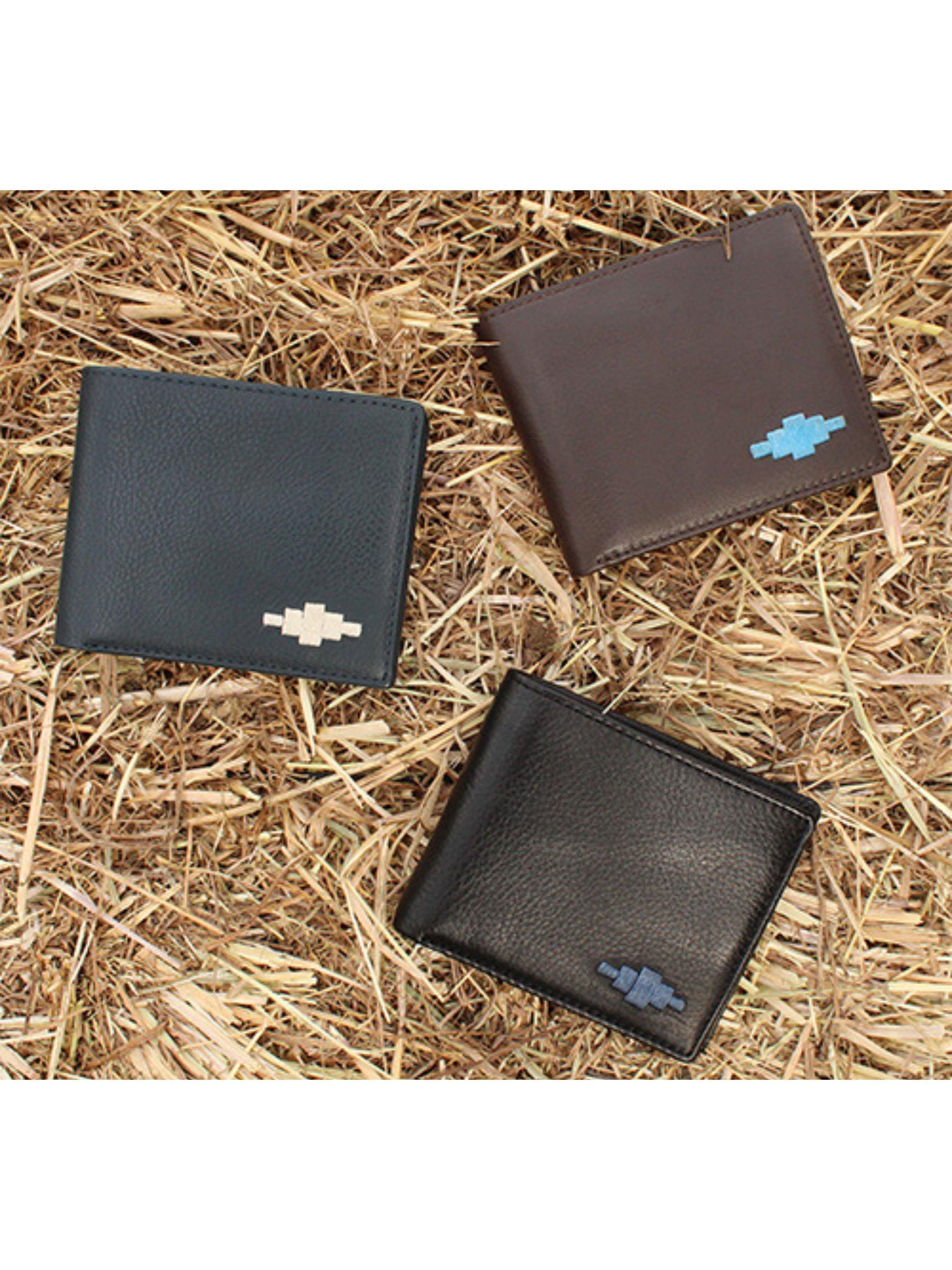 Product image 3 of 3, which shows Pampeano Dinero Leather Card Wallet, Navy/Cream, One Size