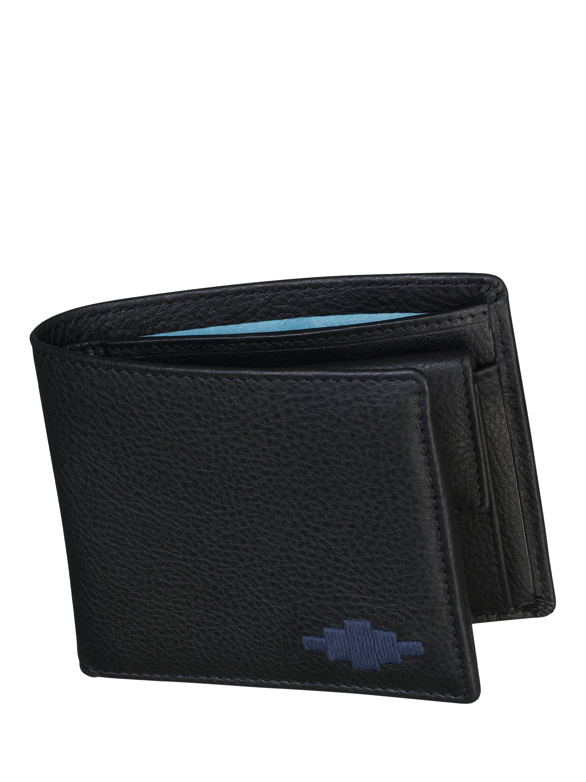 Product image 1 of 3, which shows Pampeano Moneda Leather Coin Wallet, Black/Navy, One Size