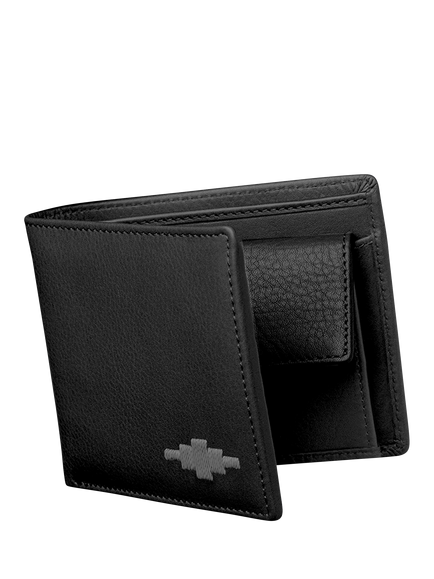 Pampeano Moneda Leather Coin Wallet, Black/Grey