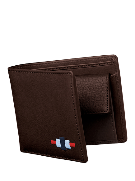 Pampeano Moneda Leather Coin Wallet, Brown/Grey/Red/Black