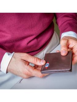 Pampeano Moneda Leather Coin Wallet - view 2, Brown/Grey/Red/Black