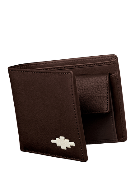 Pampeano Moneda Leather Coin Wallet, Brown/Cream