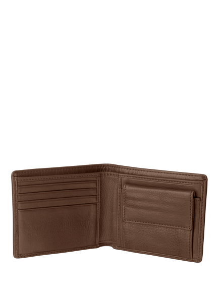 Pampeano Moneda Leather Coin Wallet - view 2, Brown/Cream