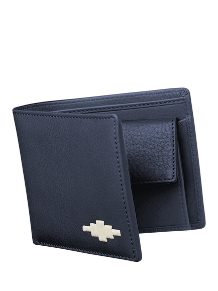 Pampeano Moneda Leather Coin Wallet, Navy/Cream