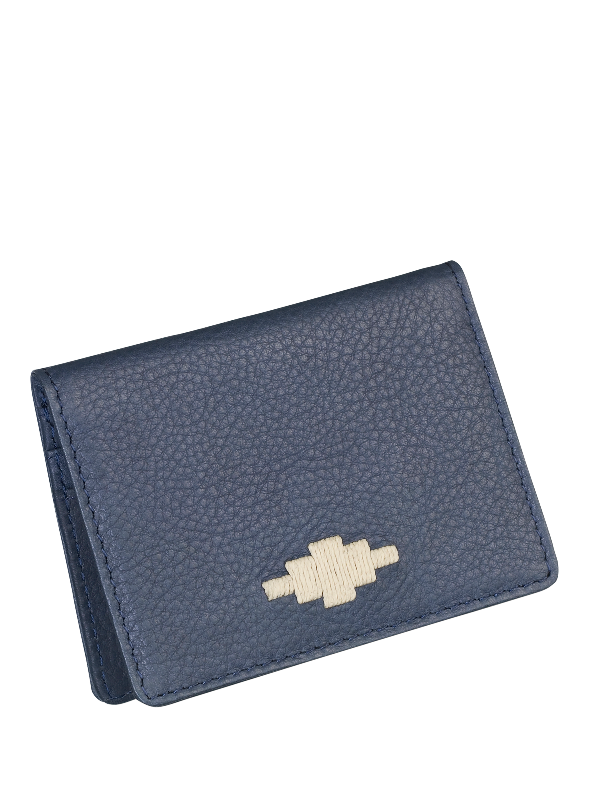 Product image 1 of 2, which shows Pampeano Pase Leather Wallet, Navy/Cream, One Size