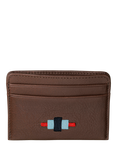 Pampeano Rombo Leather Credit Card Slip, Brown/Red/Blue