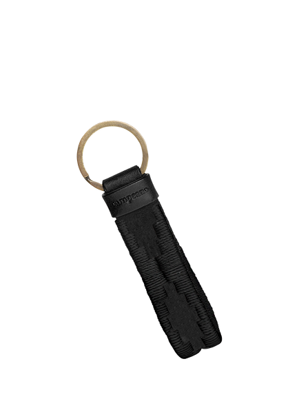 Pampeano Charro Leather Loop Keyring, Black