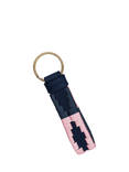 Pampeano Charro Leather Loop Keyring, Navy/Pink