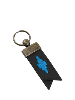 Pampeano Juntos Leather Origami Keyring, Black/Light Blue