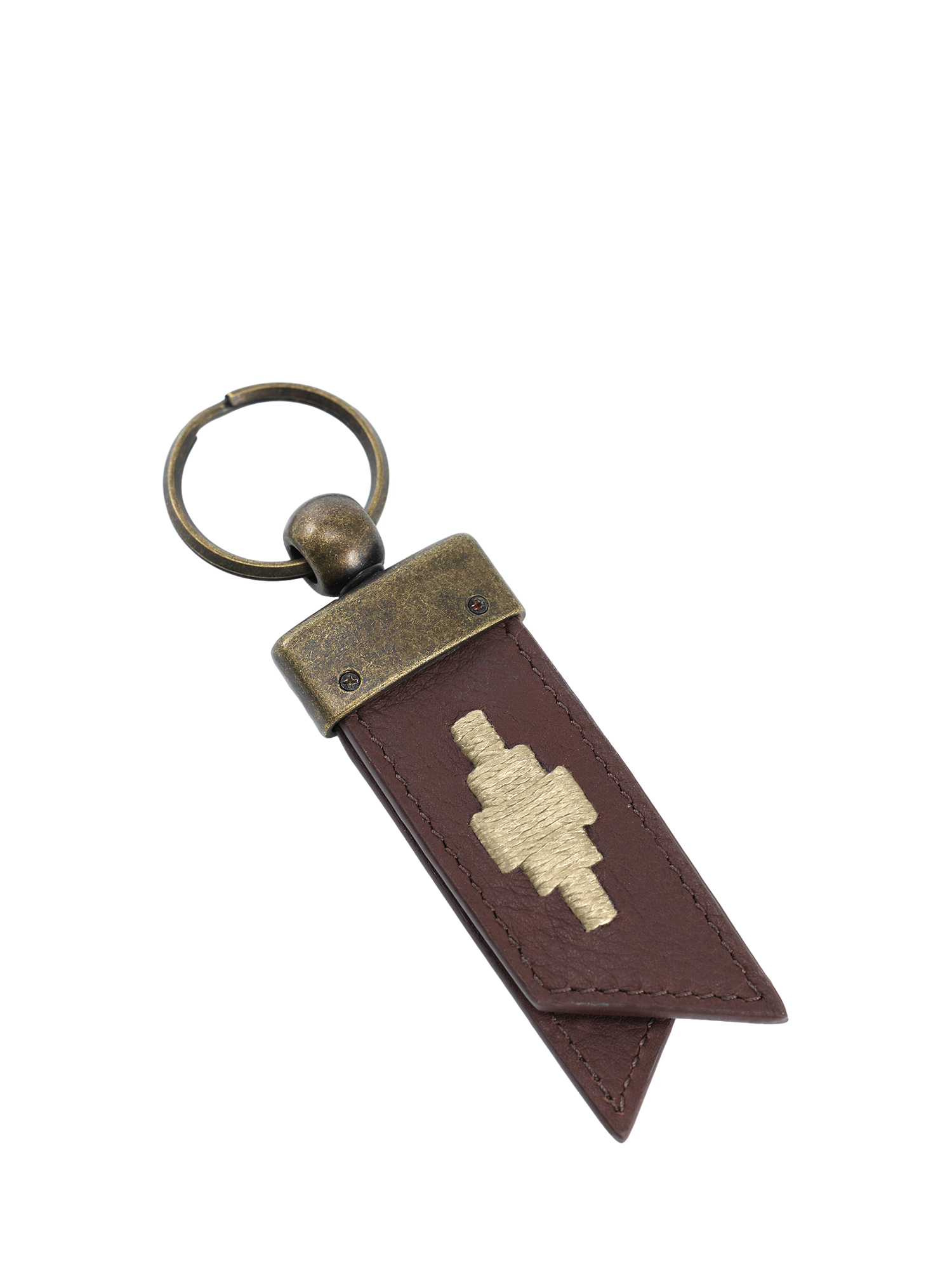Product image 1 of 1, which shows Pampeano Juntos Leather Origami Keyring, Brown/Cream, One Size