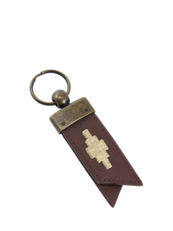 Pampeano Juntos Leather Origami Keyring, Brown/Cream