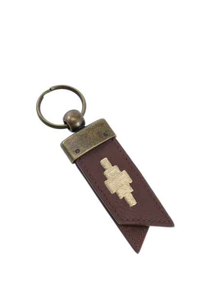 Pampeano Juntos Leather Origami Keyring, Brown/Cream