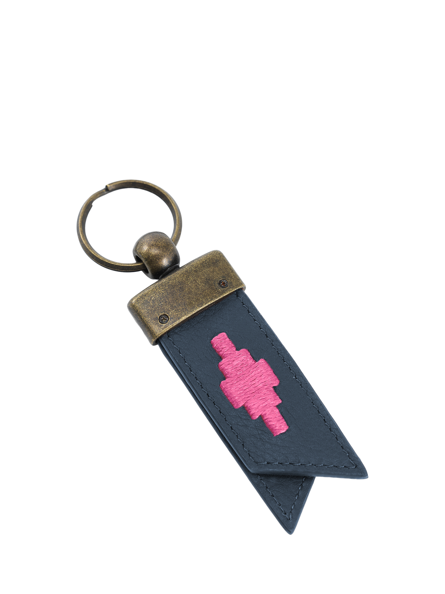 Product image 1 of 1, which shows Pampeano Juntos Leather Origami Keyring, Navy/Pink, One Size