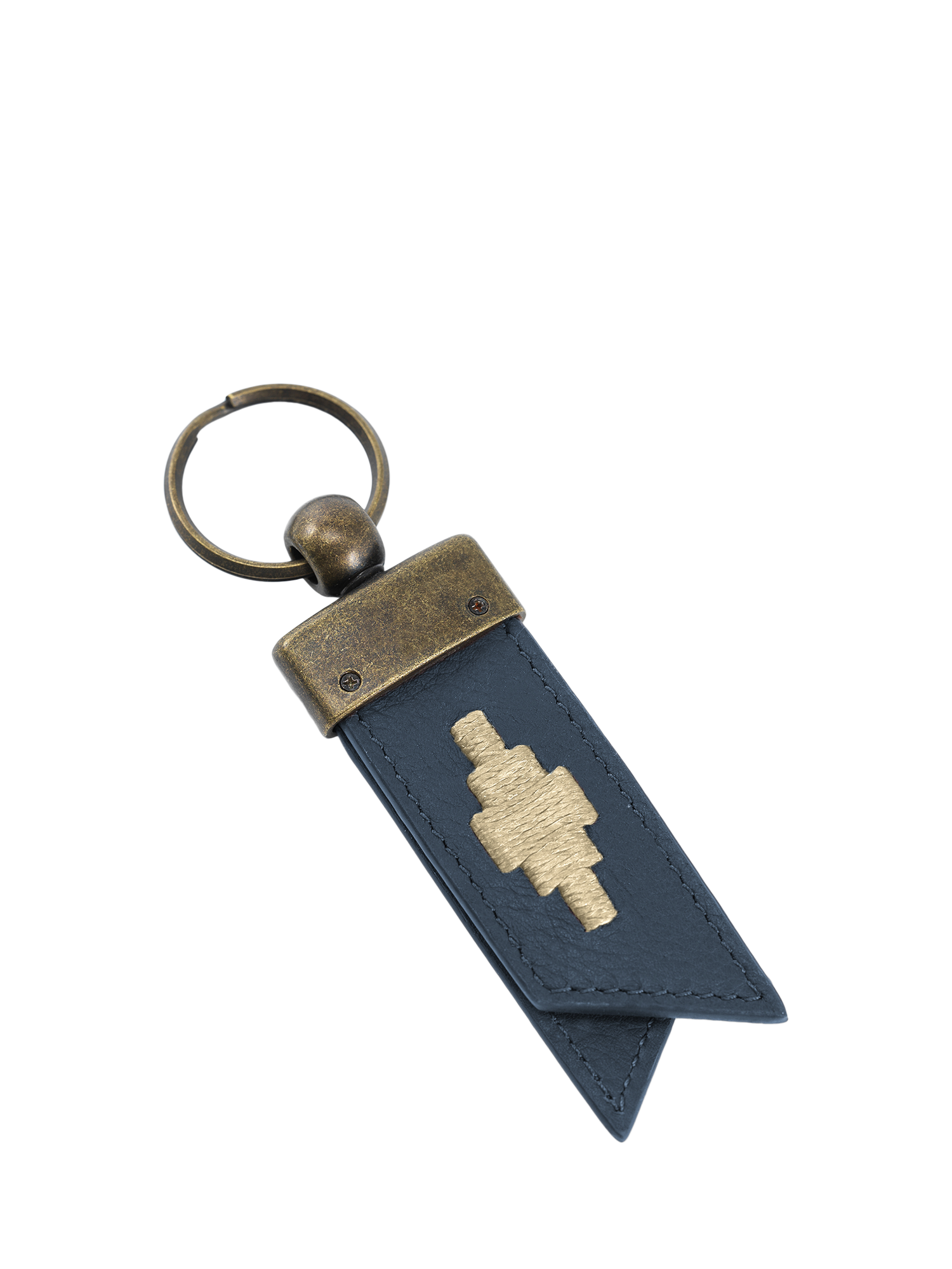 Product image 1 of 1, which shows Pampeano Juntos Leather Origami Keyring, Navy/Cream, One Size