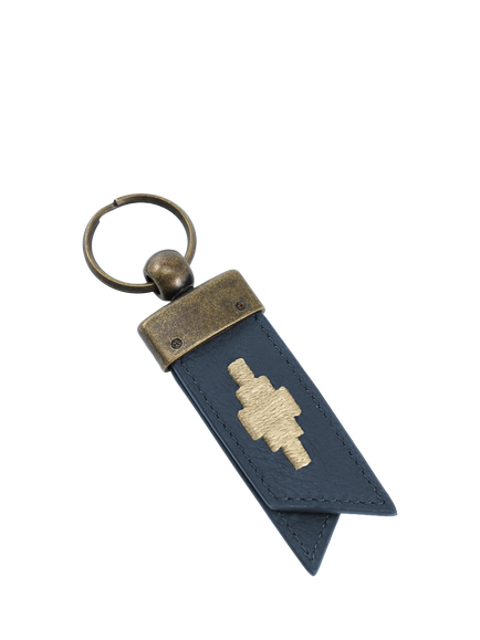 Pampeano Juntos Leather Origami Keyring, Navy/Cream