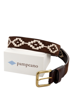 Pampeano Confianza Leather & Suede Belt, Brown - view 2, Brown