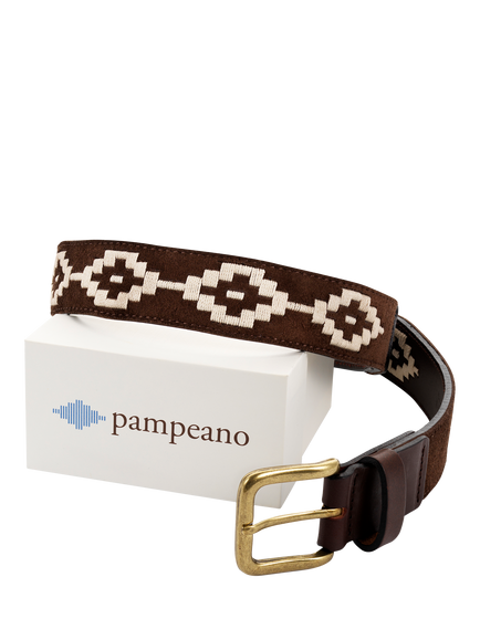 Pampeano Confianza Leather & Suede Belt, Brown - view 2, Brown