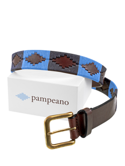 Pampeano Azules Leather Belt, Dark Blue/Light Blue - view 2, Dark Blue/Light Blue