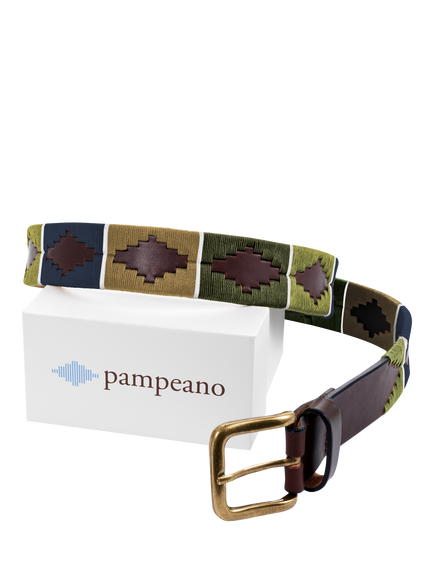 Pampeano Caza Leather Belt, Green - view 2, Green